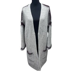 Autumn‎ Cashmere Long Open Front Cashmere Cardigan Women's Size Medium Soft